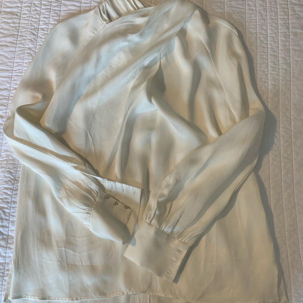 Zara White high neck blouse